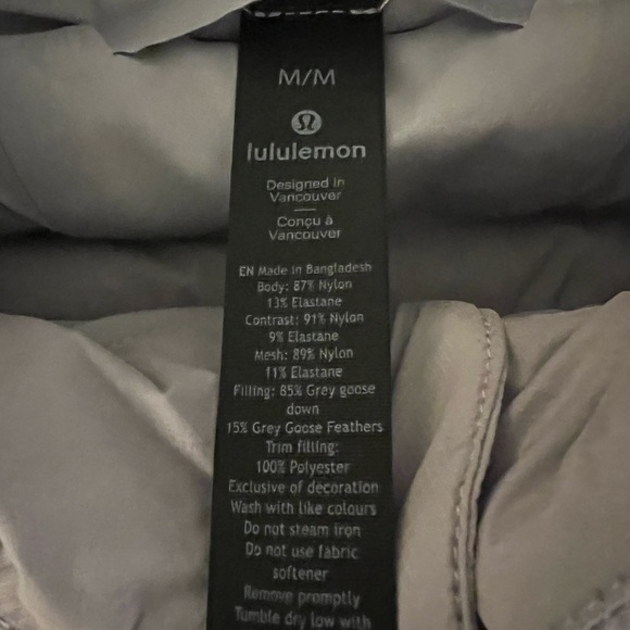 Lululemon Navigation Puffer Men’s size M Medium Grey - Picture 3 of 3